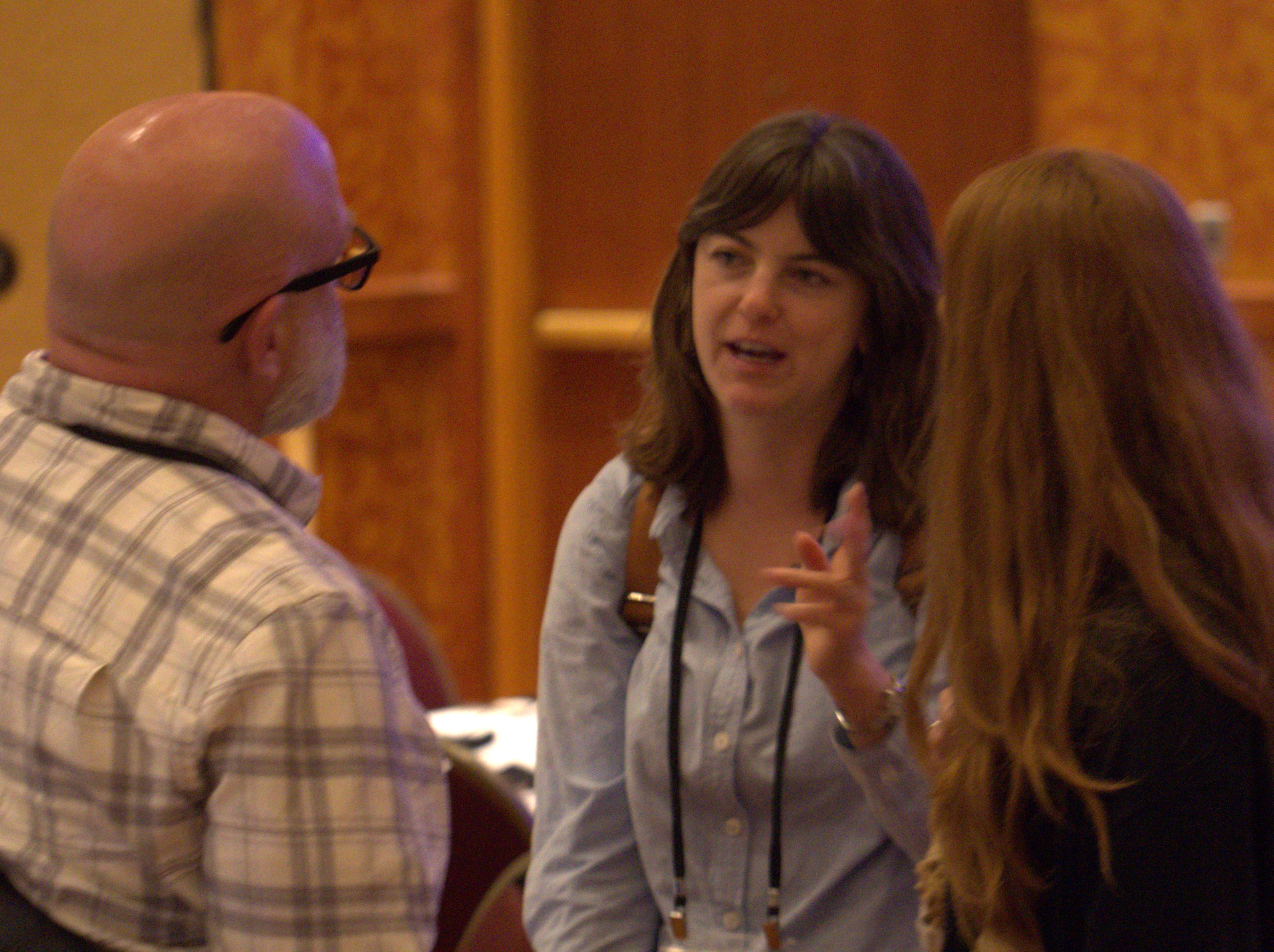 Attendees networking