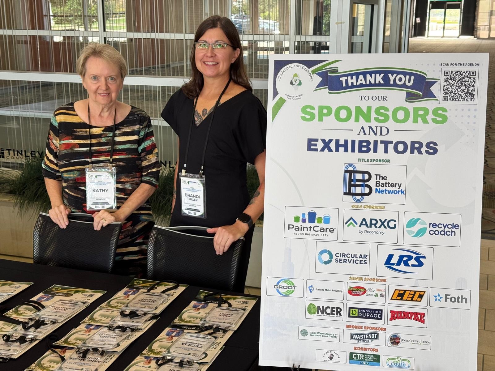 ICC volunteers Kathy and Brandi Tolley at the 2026 Illinois Circularity Conference