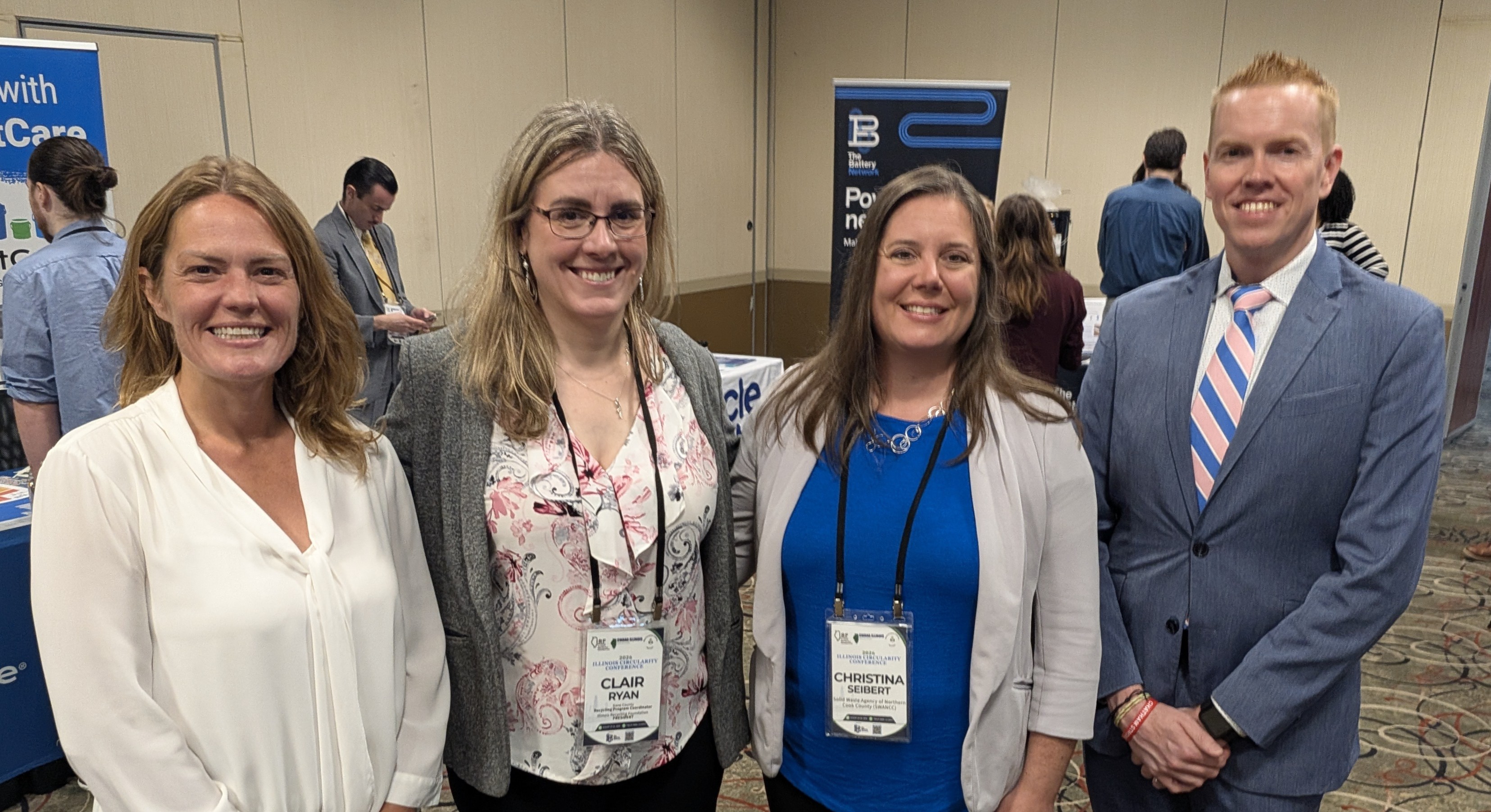 Anne Vogel, Clair Ryan, Christina Seibert and James Jennings together at the 2026 Illinois Circularity Conference